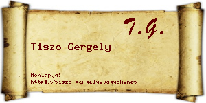 Tiszo Gergely névjegykártya